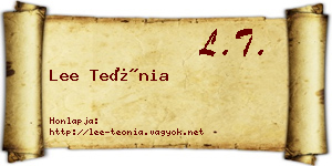 Lee Teónia névjegykártya